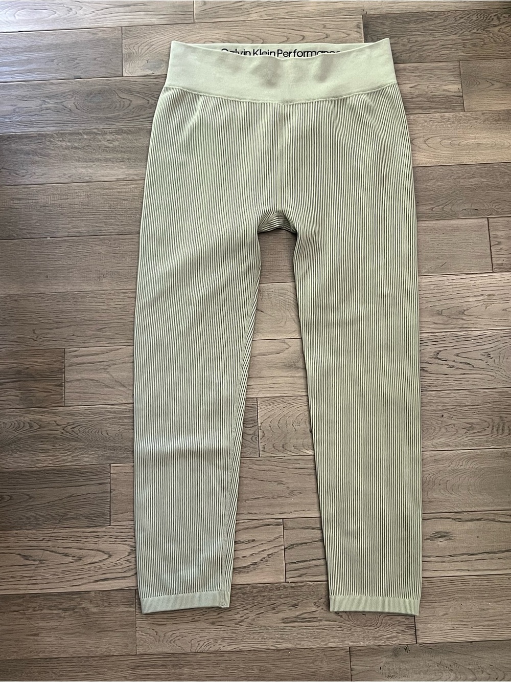 Calvin Klein Performance Ribbed Green Leggings